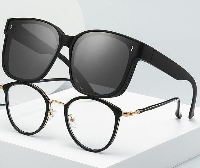 Lunettes de soleil d’été avec protection solaire, lumière polarisée, un miroir, double usage anti-éblouissant