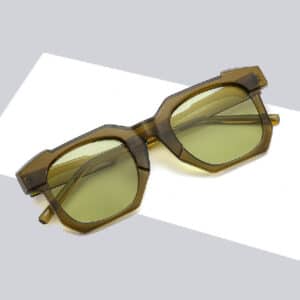 Lunettes unies à monture noire multilatérale pour hommes