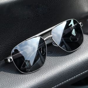 Lunettes de soleil polarisées anti-éblouissement et anti-UV pour hommes à monture large