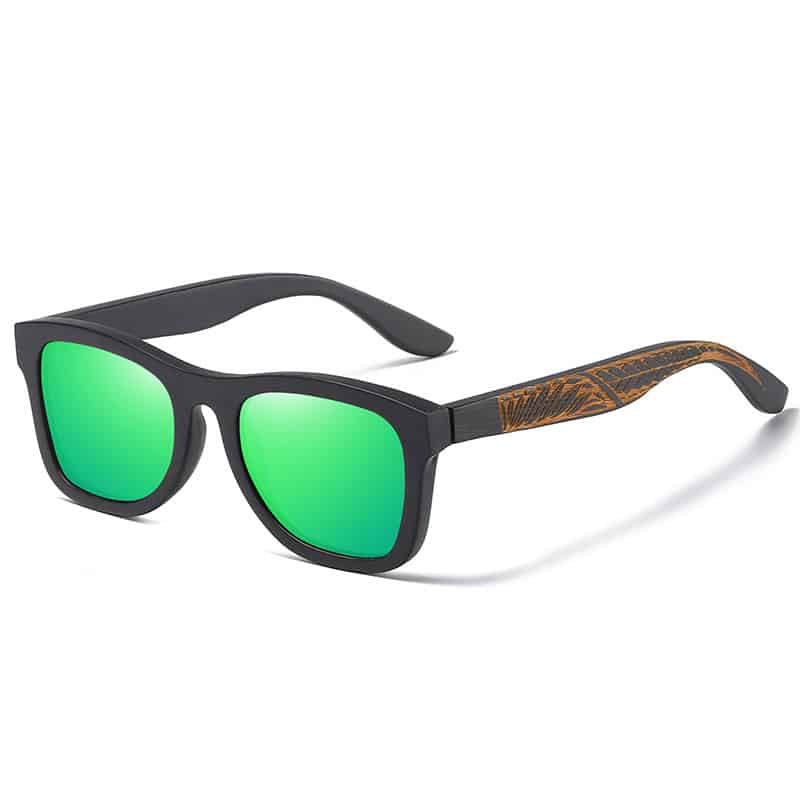 Lunettes à cadre noir brossé en bois de bambou – Image 5