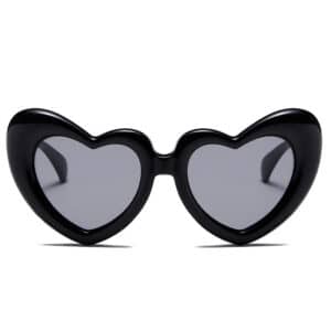 Lunettes de soleil en forme de cœur à monture épaisse pour femmes