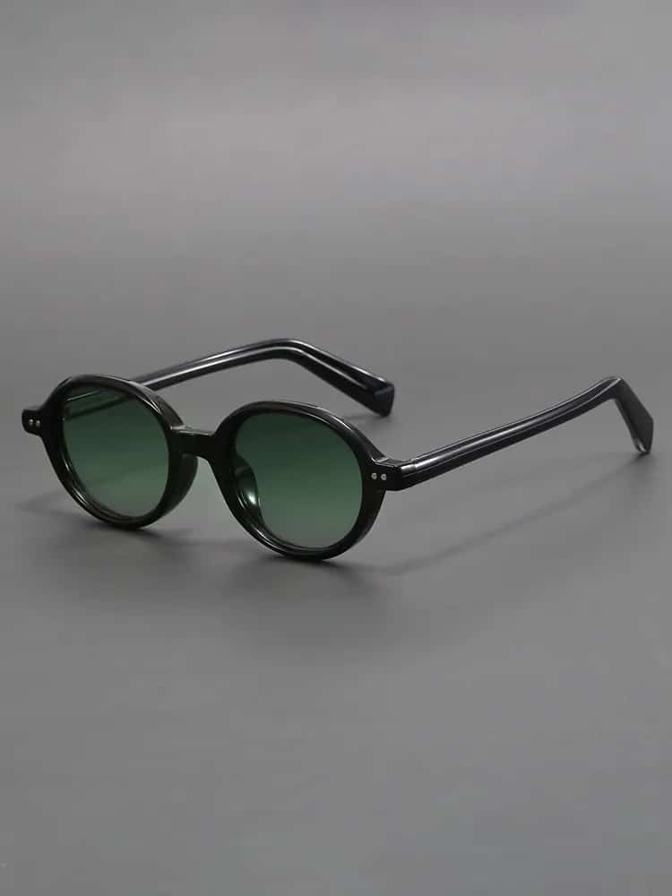 Lunettes de soleil rétro à monture ovale noire à la mode pour hommes et femmes – Image 3