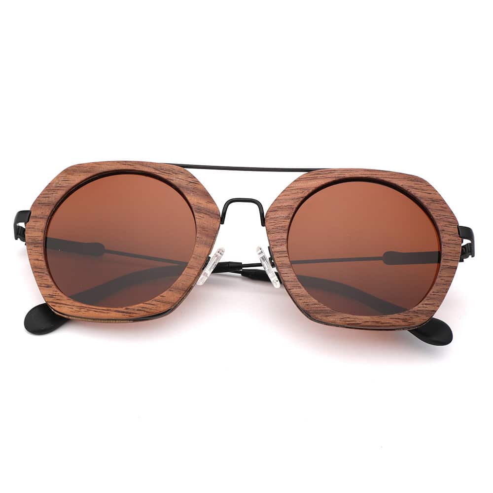 Lunettes de soleil polarisées avec monture en bois tendances pour hommes et femmes – Image 5