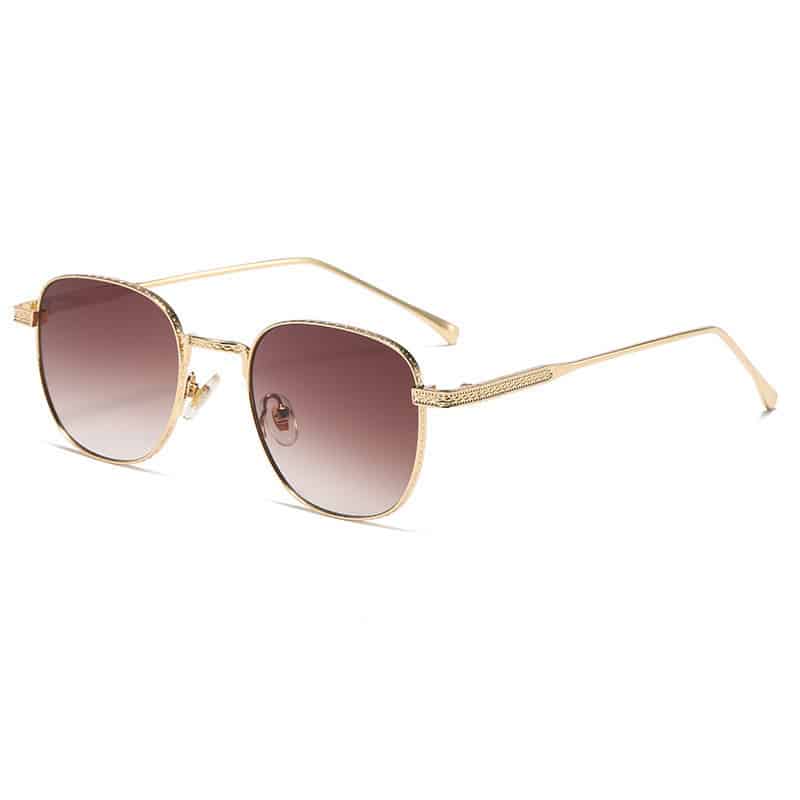 Lunettes de soleil foncées avec monture métallique fine à la mode pour femmes – Image 2