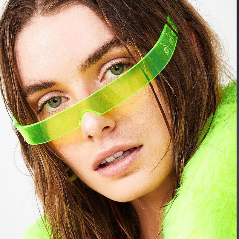 Lunettes de soleil punk à monture transparente sans contour pour hommes et femmes