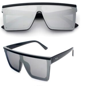 Lunettes de soleil carrées à grande monture pour hommes et femmes