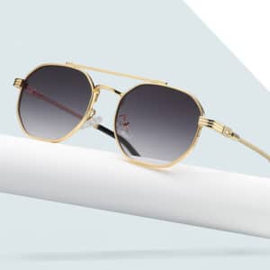 Lunettes à monture doublée et pont asymétrique à la mode pour femmes