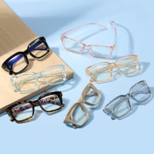 Lunettes anti-lumière bleue à monture carrée à la mode pour hommes et femmes