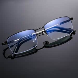 Lunettes anti-lumière bleue à demi-monture pour hommes et femmes
