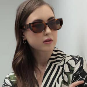 Lunettes de soleil avec protection UV et à imprimé léopard à la mode pour femmes