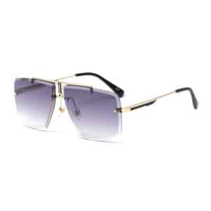 Lunettes de soleil carrées à bords coupants sans monture pour hommes