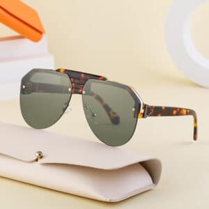 Lunettes de soleil à demi-monture à la mode pour hommes