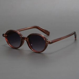 Lunettes de soleil rétro à monture ovale noire à la mode pour hommes et femmes