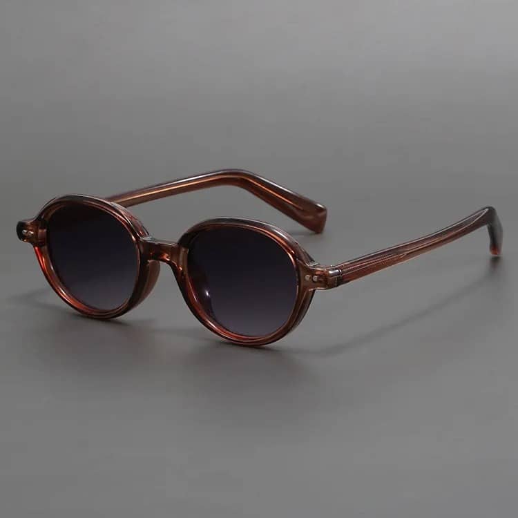 Lunettes de soleil rétro à monture ovale noire à la mode pour hommes et femmes