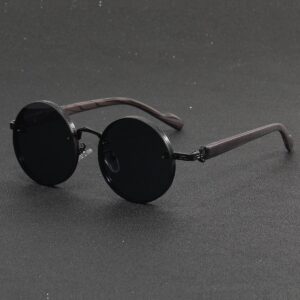Lunettes de soleil rétro punk rondes à la mode pour hommes