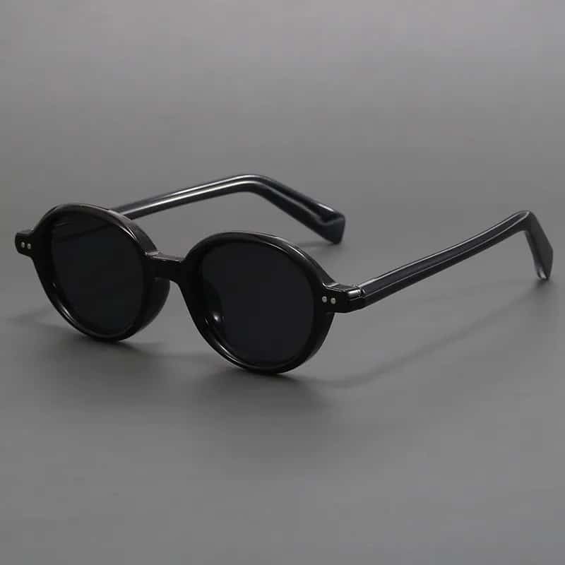 Lunettes de soleil rétro à monture ovale noire à la mode pour hommes et femmes – Image 10