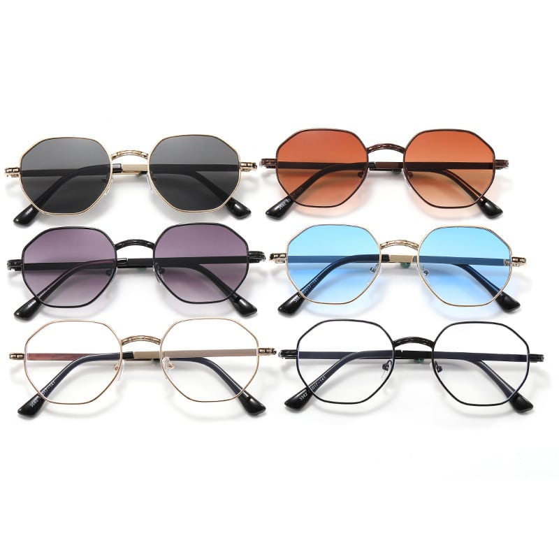 Lunettes de soleil rétro à monture polygonale – Image 5