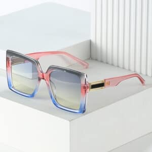 Lunettes de soleil en forme de carré dégradé et de couleurs surdimensionnées