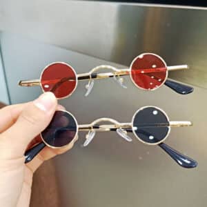 Lunettes de soleil à monture ronde et rétro à la mode pour filles