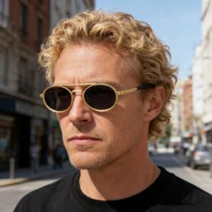 Lunettes de soleil Steampunk à monture ovale et de style rétro