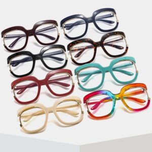 Lunettes simples à grande monture arc-en-ciel personnalisées