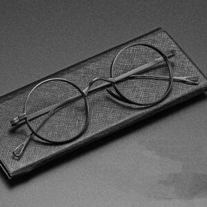 Lunettes à monture ronde et vintage en titane pur à la mode