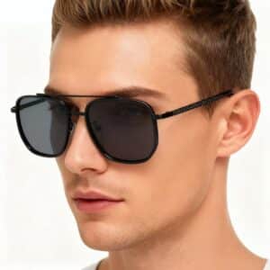 Lunettes de soleil à cadre carré à la mode pour hommes