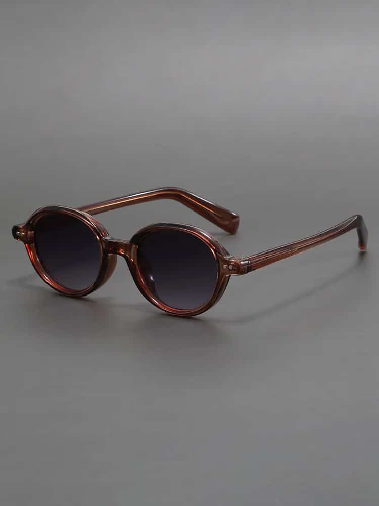 Lunettes de soleil rétro à monture ovale noire à la mode pour hommes et femmes – Image 2
