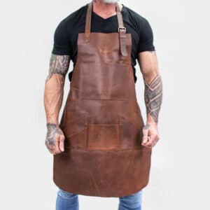 Tablier de travail en cuir résistant à l'eau, à l'huile et aux produits chimiques pour hommes et femmes