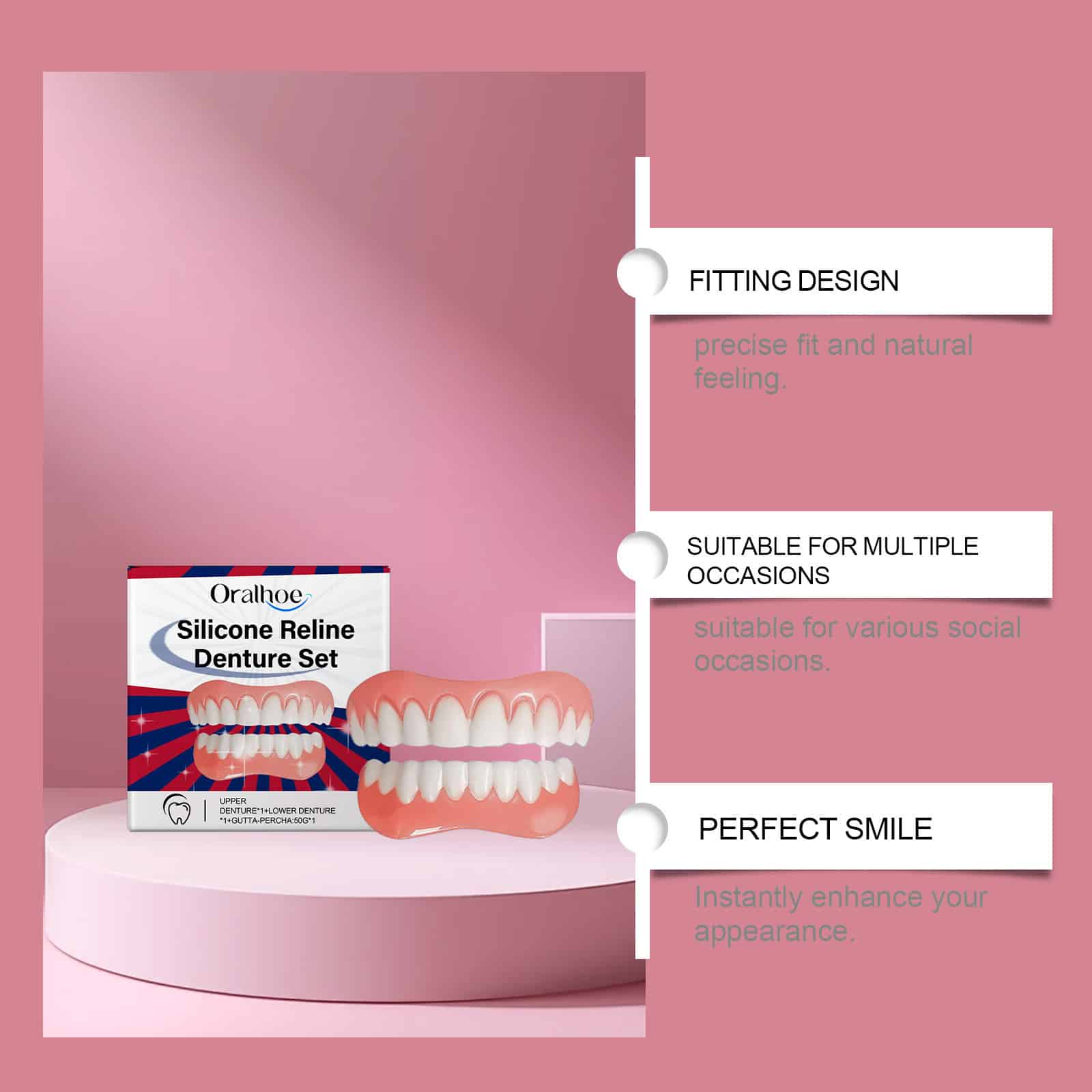 Dentier. Prothèses dentaires inférieures et supérieures ajustables pour femmes et hommes – Image 6