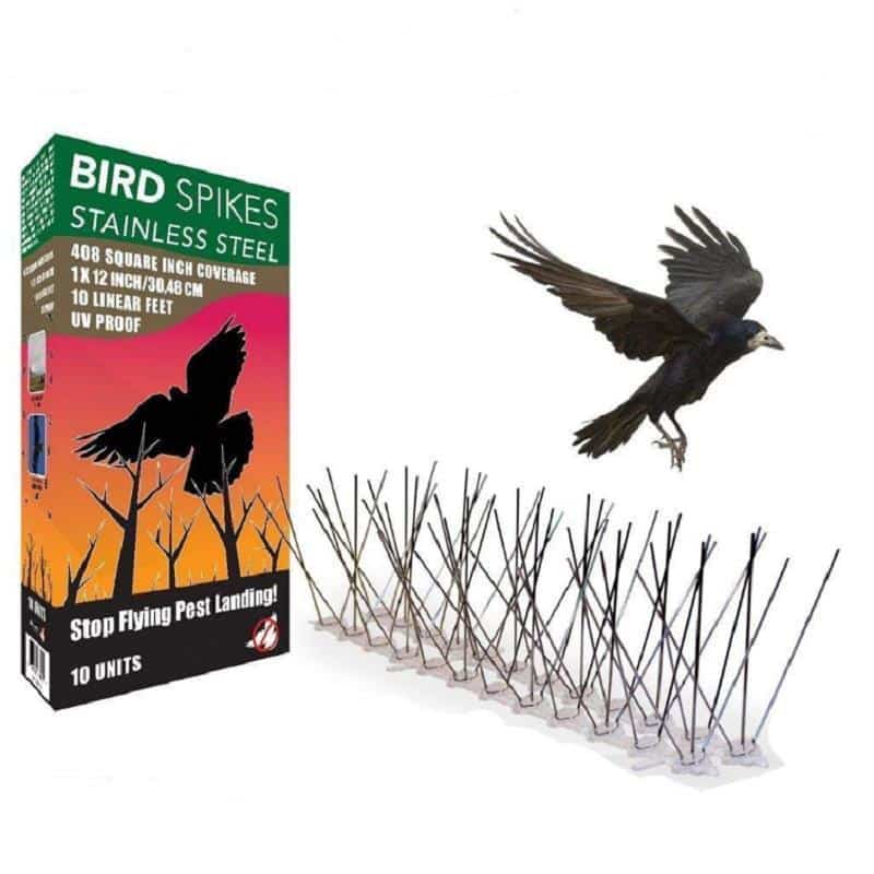 Lot de 5 pics anti-oiseaux. Répulsif anti-oiseaux à épines