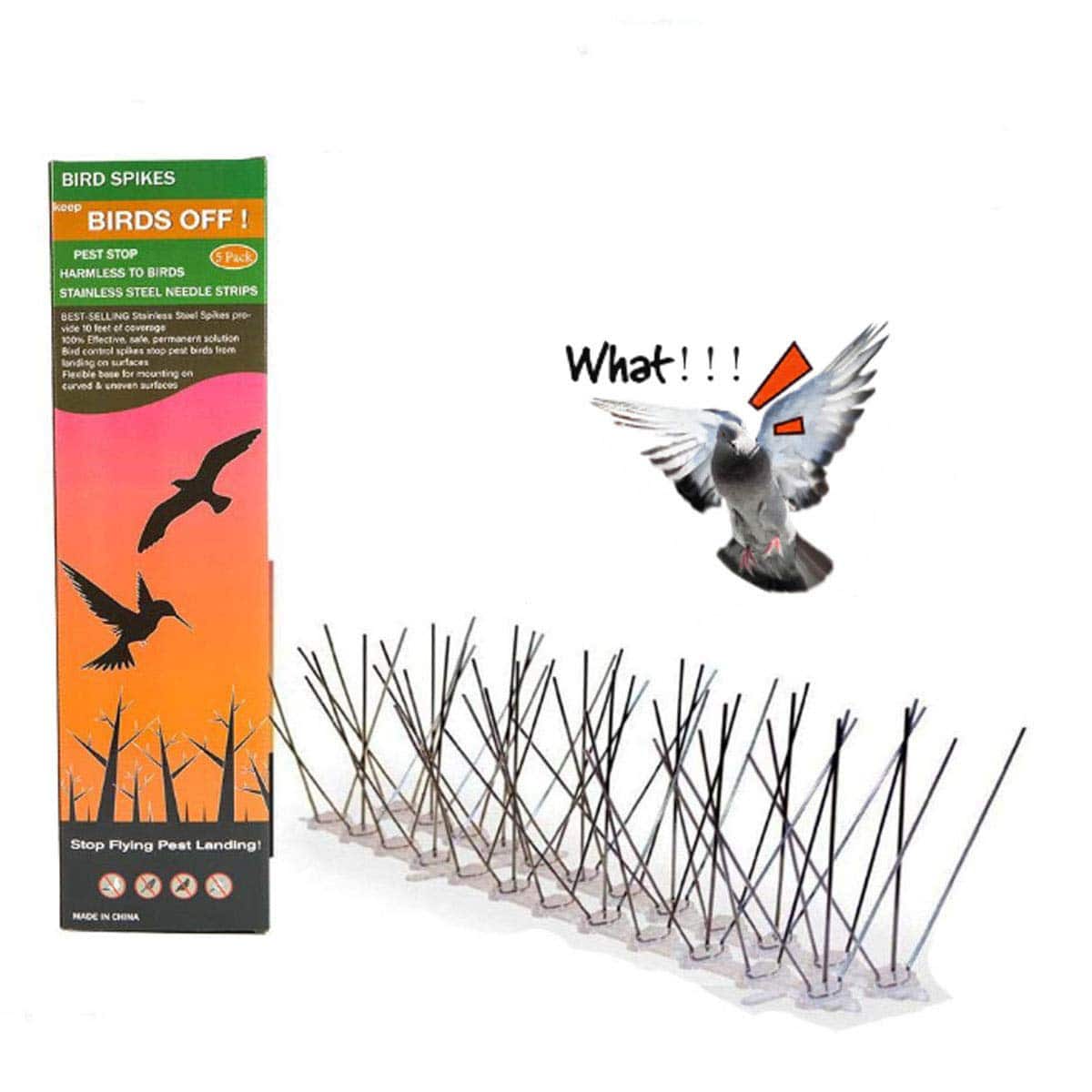 Lot de 5 pics anti-oiseaux. Répulsif anti-oiseaux à épines – Image 2