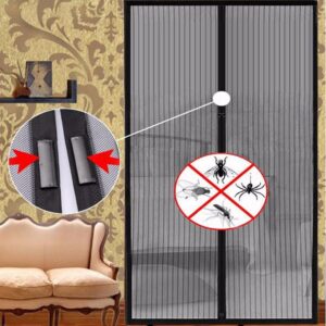 Rideau de porte anti-moustiques, anti-mouches et anti-insectes à fermeture automatique