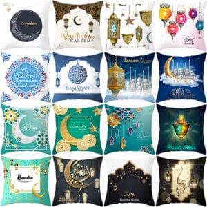 Taie d’oreiller de décoration intérieure musulmane pour le Ramadan halal. et l’Aïd Mubarak