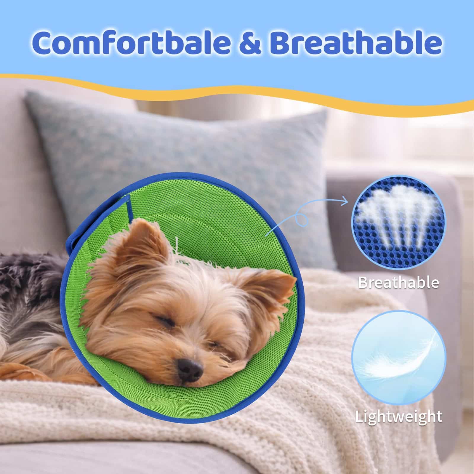 Collerette de protection pour chat et chien ajustable. Collier conique souple – Image 2