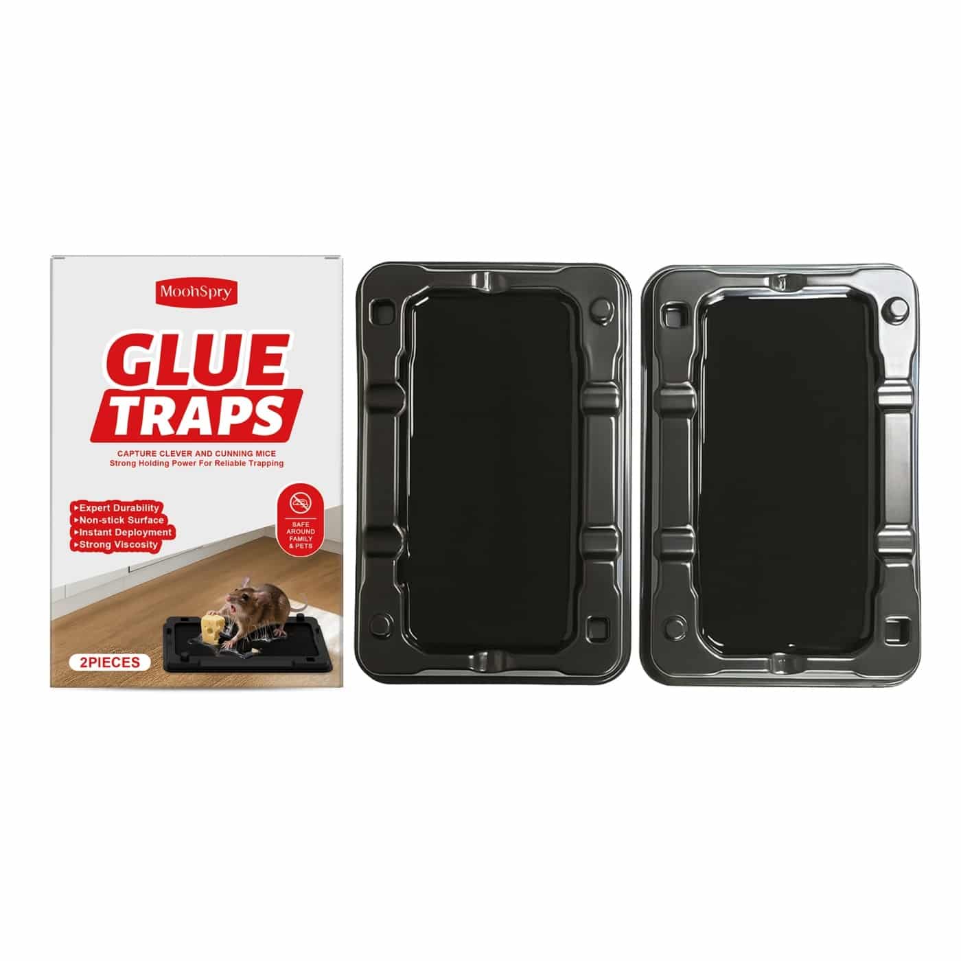 Lot de 2 pièges à souris collant efficace. Colle forte