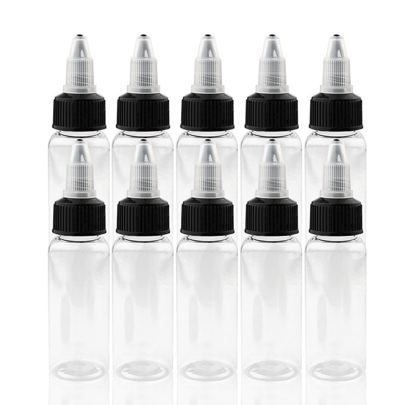 Lot de 1, 3, 5 et 10 bouteilles de peinture vides en plastique. Bouteille de stockage