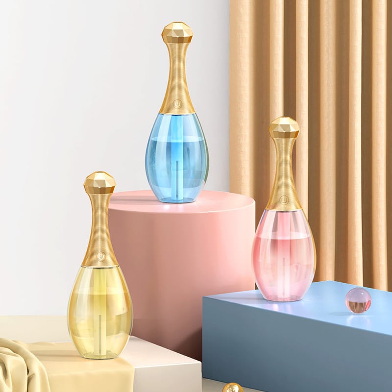 Bouteille de parfum vide en verre de 300 ml. vaporisateur rechargeable. Humidificateur USB – Image 5