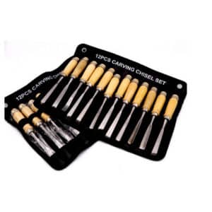 Lot de 12 pièces d'outils de sculpture sur bois. Kit de précison