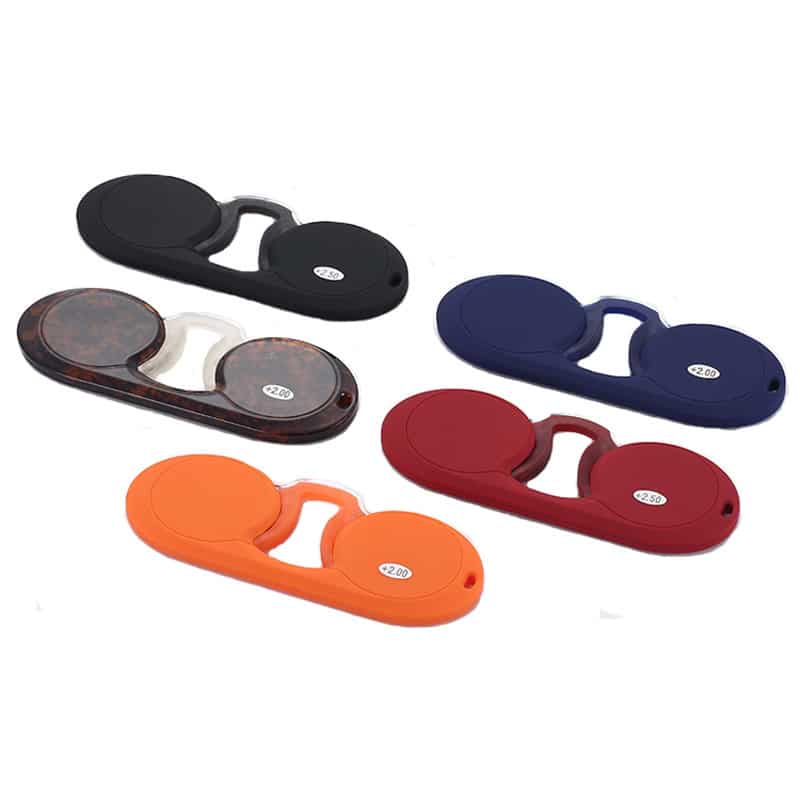 Lunettes de lecture pince-nez portables avec étui en silicone souple pour hommes et femmes