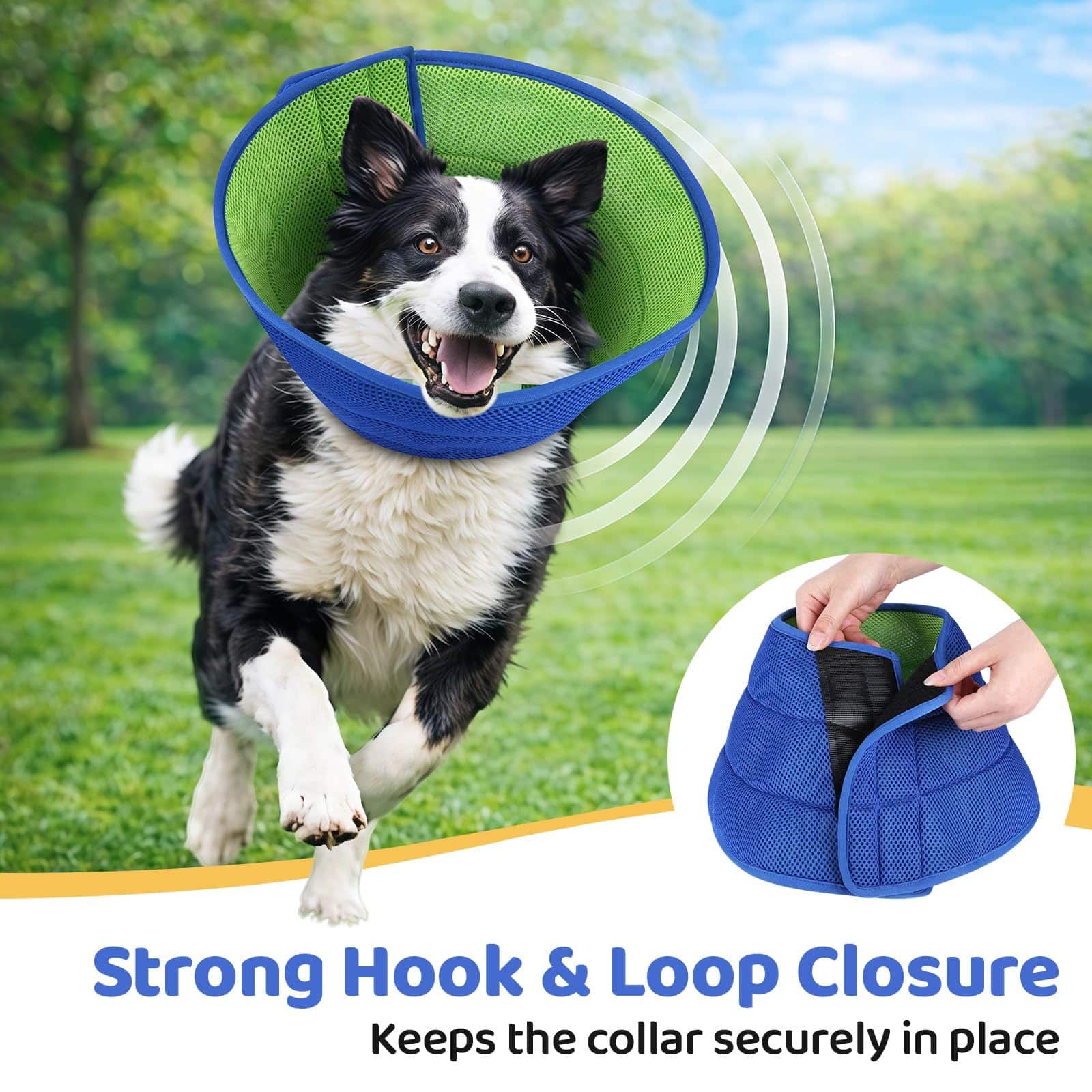 Collerette de protection pour chat et chien ajustable. Collier conique souple – Image 3