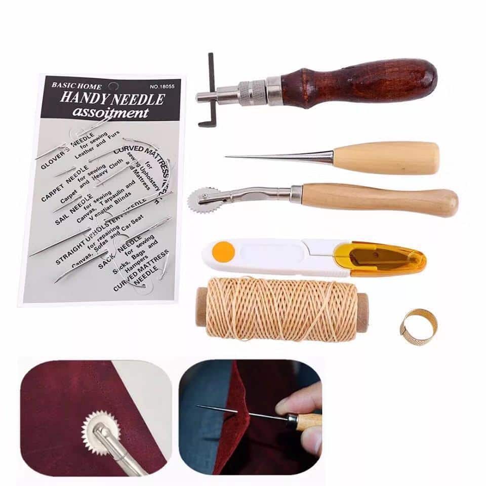 Kit de 14 outils pour travailler le cuir – Image 3