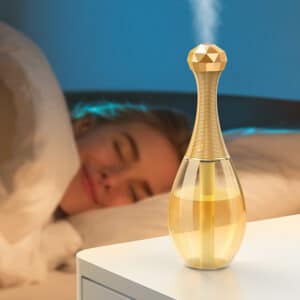 Bouteille de parfum vide en verre de 300 ml. vaporisateur rechargeable. Humidificateur USB