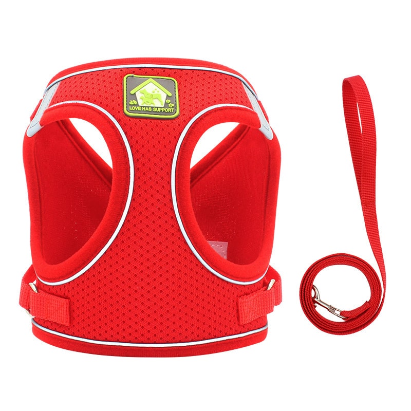 Harnais et laisse pour chats et chiens. Gilet de promenade ajustable souple à bande réfléchissante – Image 5