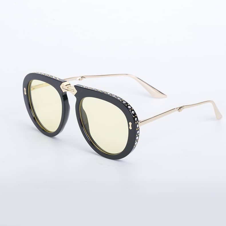Lunettes de soleil pliables incrustées de diamants à la mode pour femmes. Style célébrité – Image 5