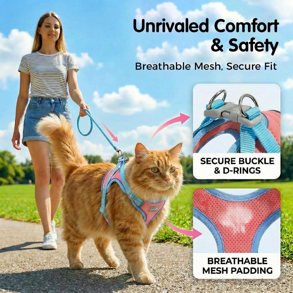 Harnais et laisse pour chats et chiens ajustable pour la marche et la promenade – Image 4