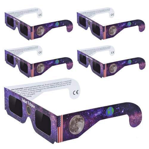 Lunettes d'éclipse solaire à monture en papier imprimé pour hommes et femmes. Style élégant et protection certifiée – Image 8