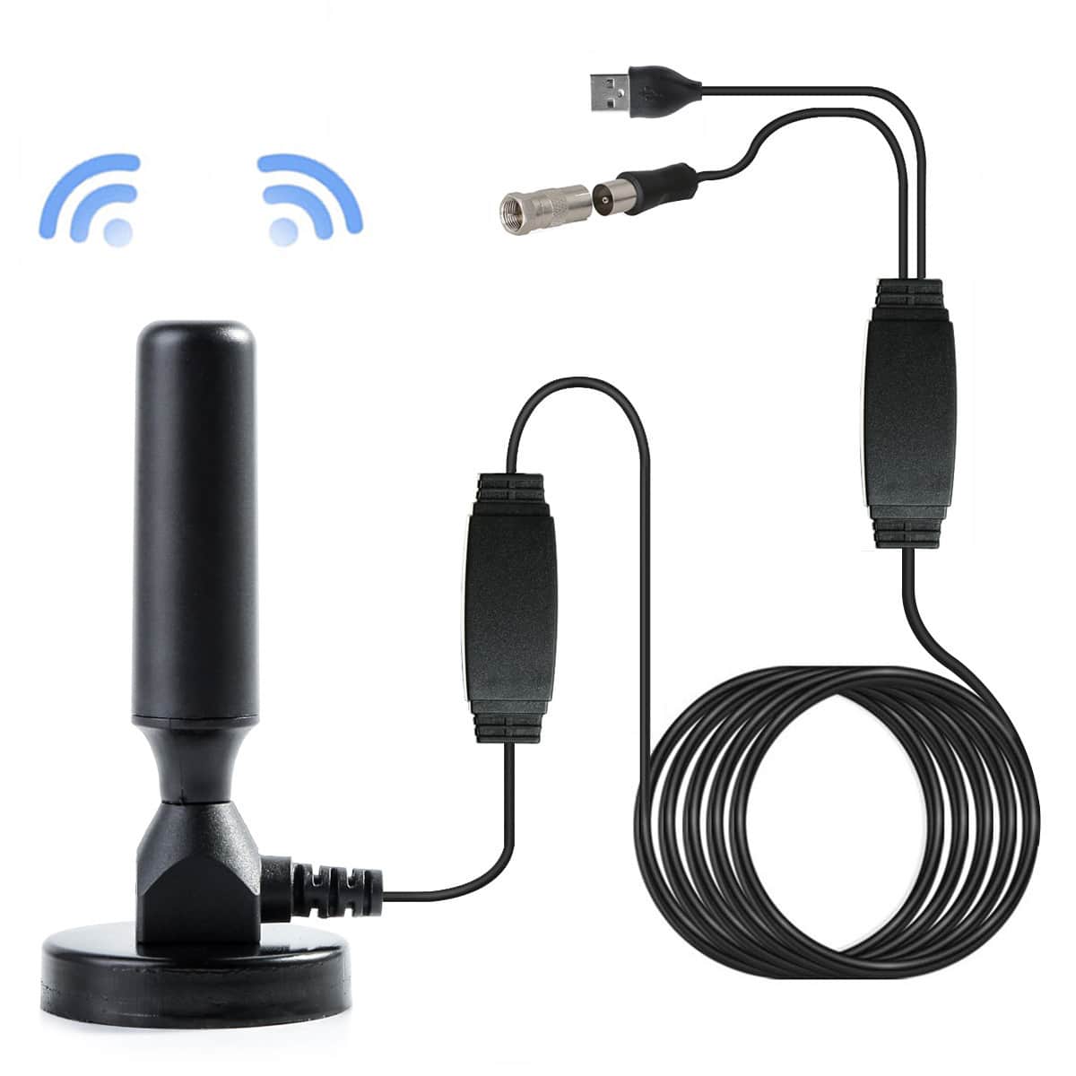 Antenne TV intérieure amplifiée TNT HD DVD T2. Amplificateur de signal USB