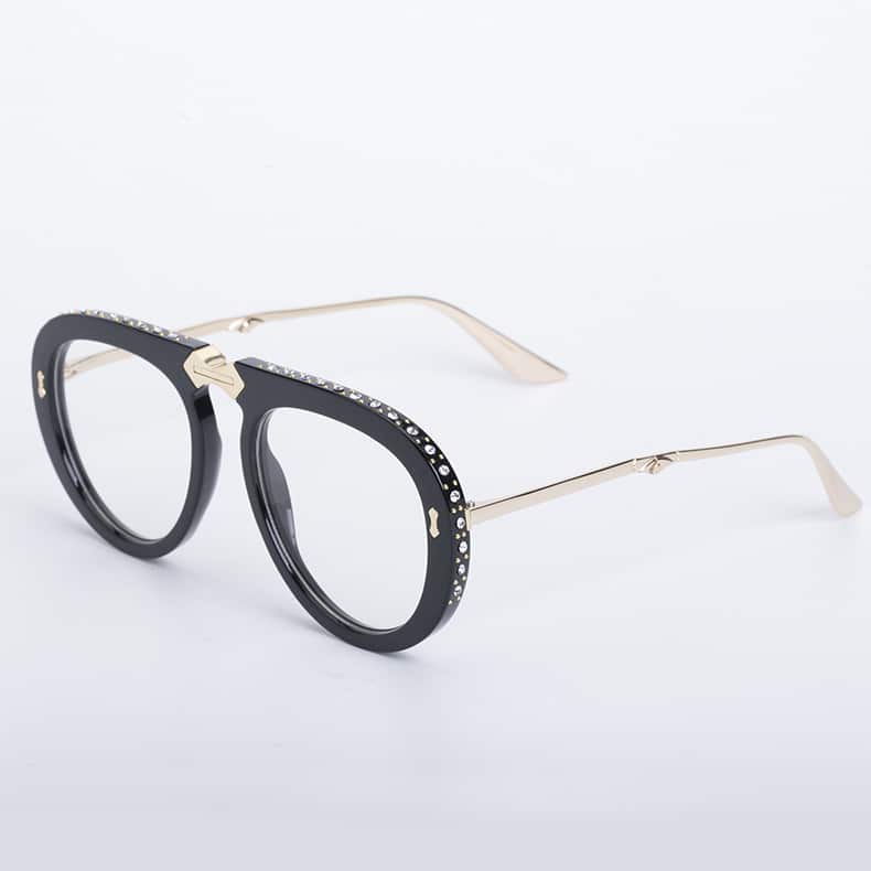 Lunettes de soleil pliables incrustées de diamants à la mode pour femmes. Style célébrité – Image 4