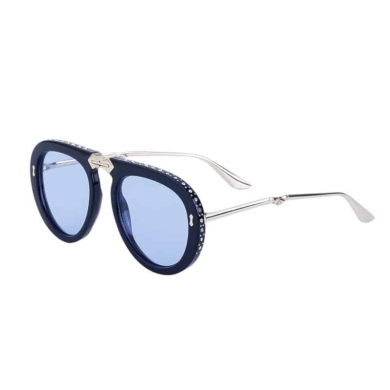 Lunettes de soleil pliables incrustées de diamants à la mode pour femmes. Style célébrité – Image 2